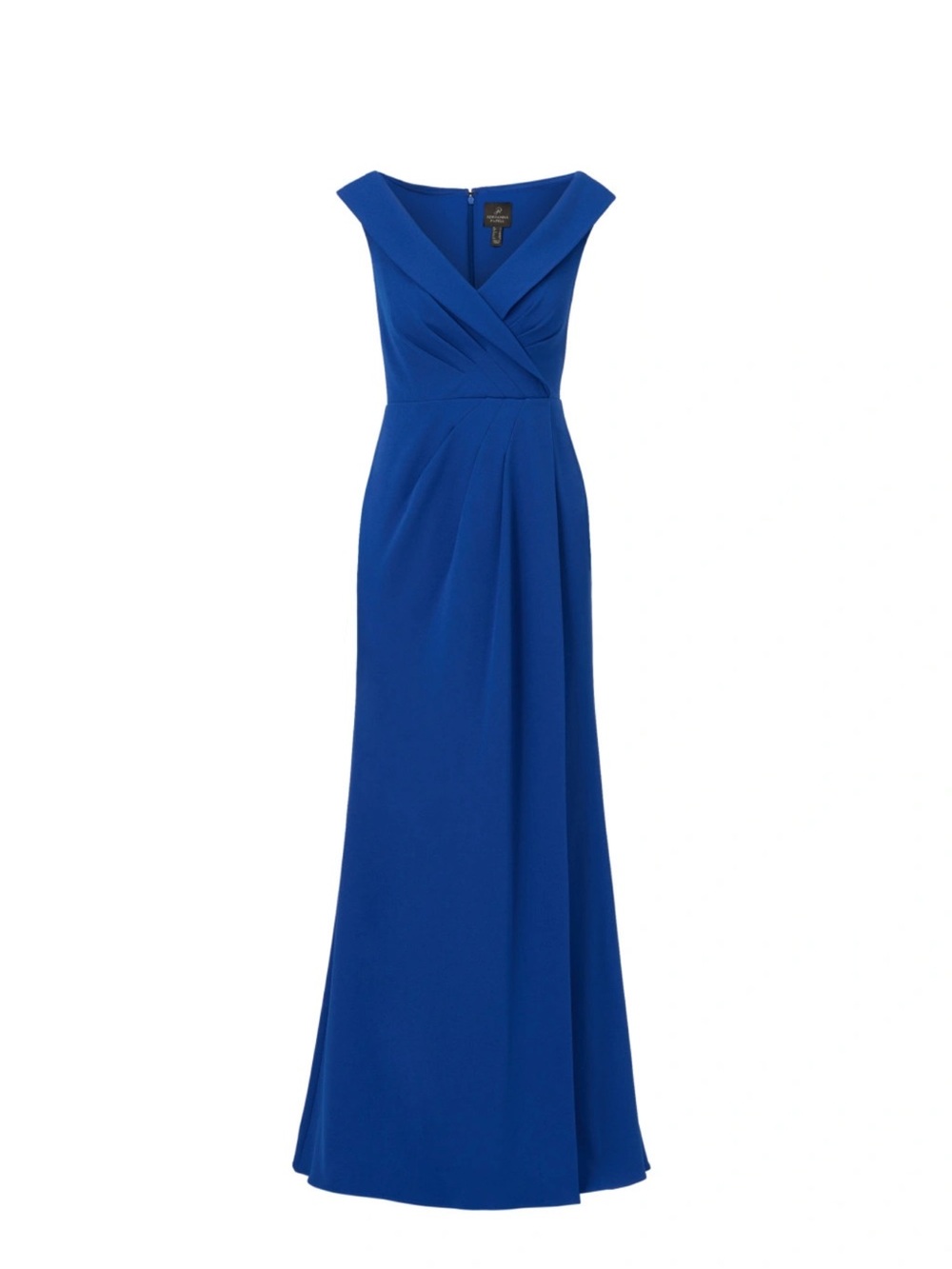 Adriana papel Crepe Draped Collared Gown blue size 14